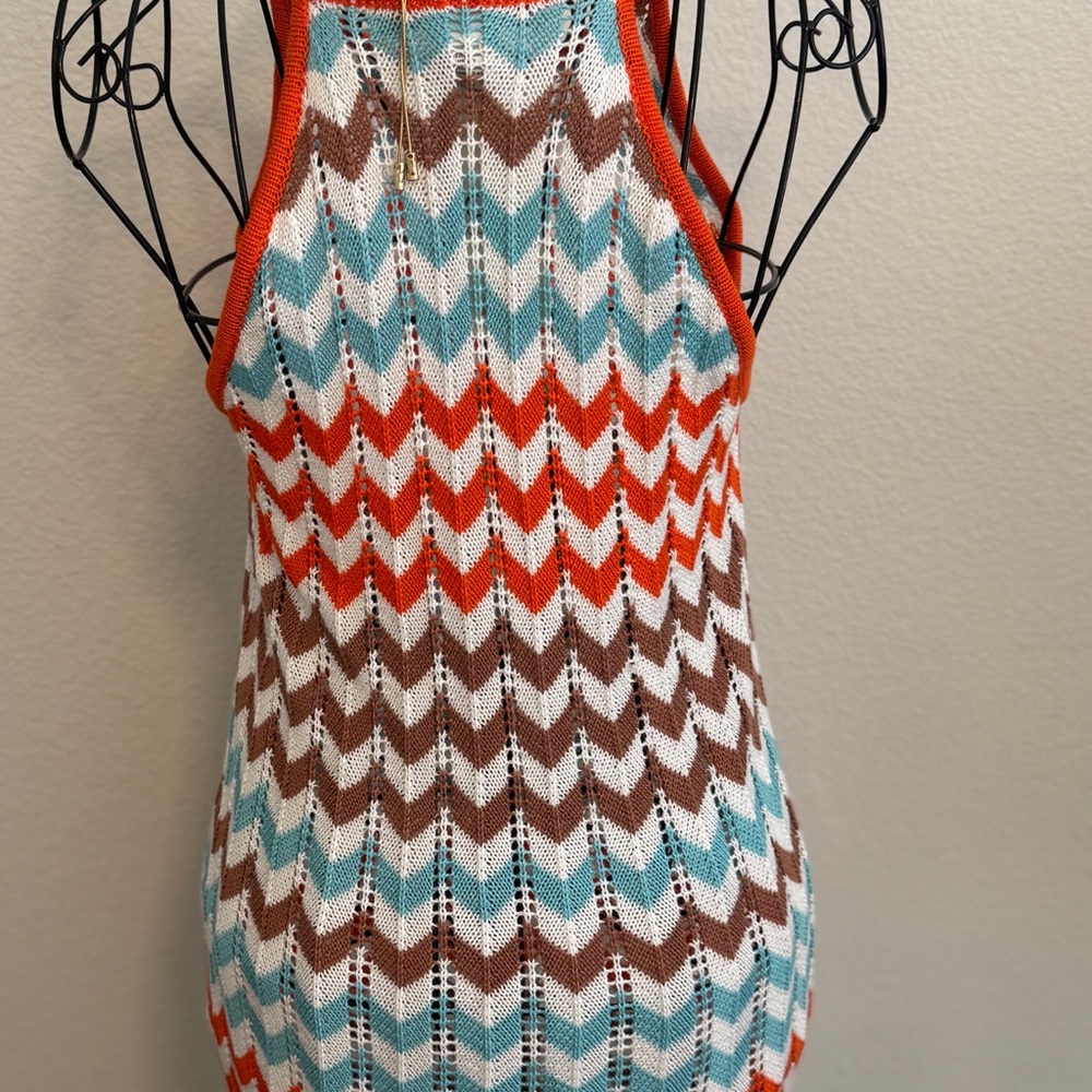 C&C California Blue and Brown Knit Top